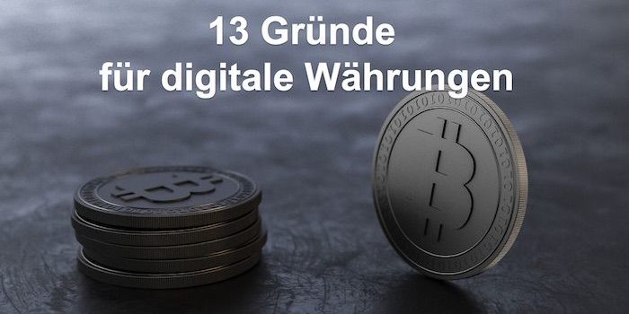 Hintergrundbild Blog mit 7 Bitcoin Münzen