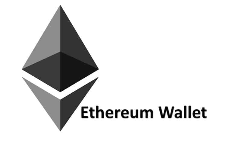 Ethereum Logo mit Schrift in schwarz