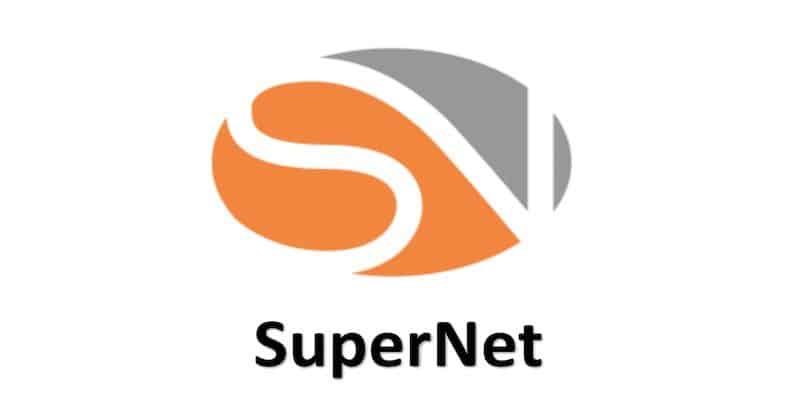 Das SuperNet Symbol in orange und grau
