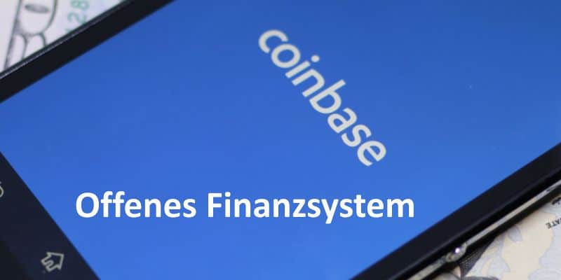 Auf Smartphone wird Coinbase Startseite angezeigt