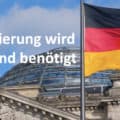 Deutsche Flagge und Bundestag